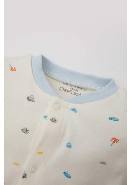 Erkek Bebek Yeni Doğan Desenli Uzun Kollu Tulum C1538A524SM fiyatları