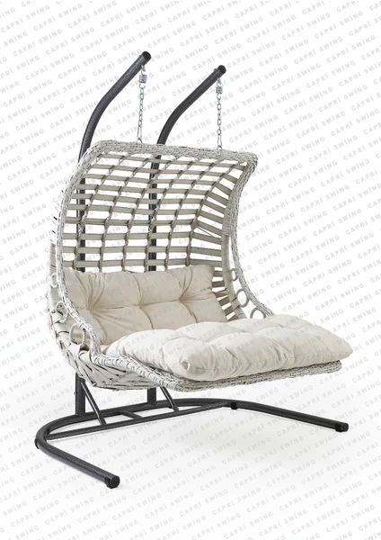 Capri Swing Bodrum Double Çiftli Rattan Bahçe Salıncağı | Rehome