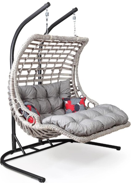 Capri Swing Bodrum Double Çiftli Rattan Bahçe Salıncağı | Rehome