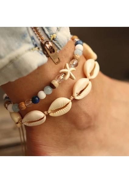 NO.50249 Beden Modyle Bohemian Shell Denizyıldızı Halhal Kadınlar Için Boho Boncuk Ayak Bileği Kayışı Plaj Takı Yaz Plaj Yalınayak Bilezik Halhal (Yurt Dışından) fiyatları