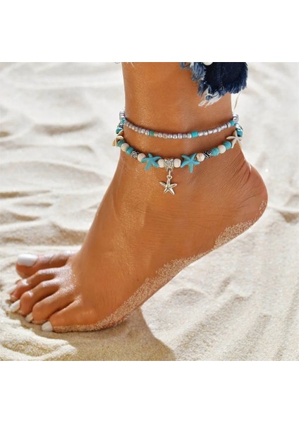TFJL001E Vintage Halhal Kadın Plaj Ayak Bileği Bilezik Kaplumbağa Kolye Bacak Bilezik Boho Tobilleras Pulsera Para Tobillo Kadınlar Için Halhal (Yurt Dışından)