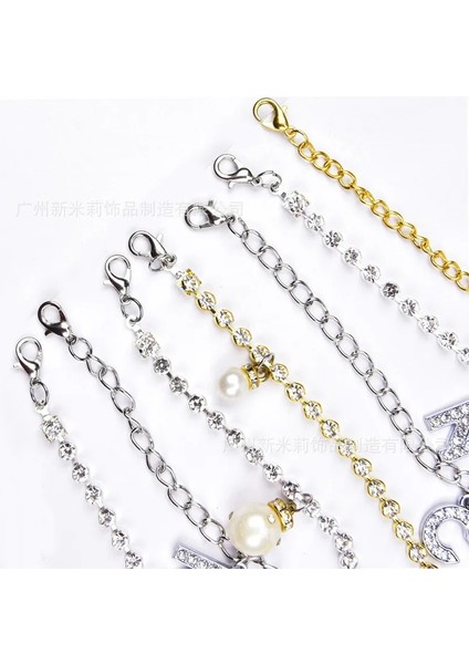 Altın 1 El Yapımı Rhinestone Püskül Ayakkabı Zinciri Kolye Aksesuarları Takı Kadınlar Için Lüks Kristal Dıy Mektup Kolye Ayakkabı Süslemeleri (Yurt Dışından) fırsatları