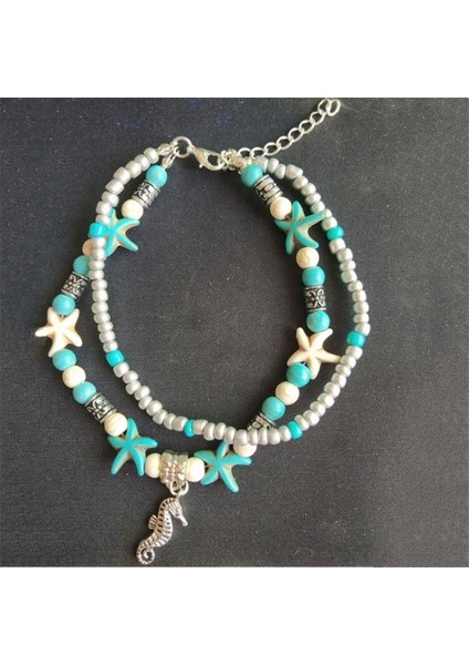 TFJL001J Vintage Halhal Kadın Plaj Ayak Bileği Bilezik Kaplumbağa Kolye Bacak Bilezik Boho Tobilleras Pulsera Para Tobillo Kadınlar Için Halhal (Yurt Dışından)