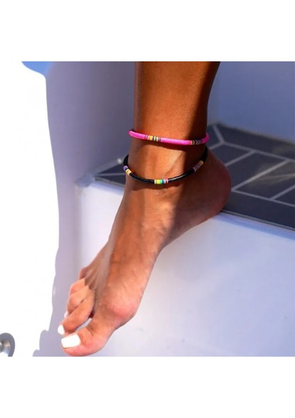 Pembe Mıqıao Mix Renk Boho Fimo Yaz Plaj Sandaletleri Dıy Ayak Bileği Bilezik Halhal Kadınlar Kızlar Için Moda Takı Arkadaşlar Hediye Goth Kpo (Yurt Dışından) fiyatları