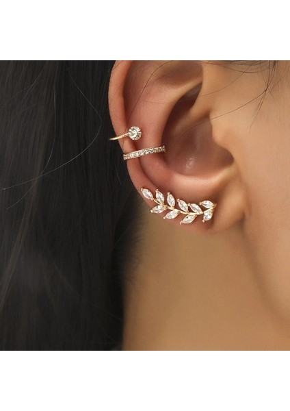 NO.510 Boyutu Bohemian Hiçbir Piercing Kristal Rhinestone Kulak Manşet Küpe Kadınlar Için Wrap Damızlık Klip Küpe Kız Trendy Küpe Takı Bijoux (Yurt Dışından) fiyatları
