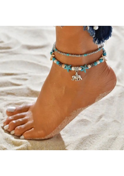 Fil Kmvexo Ummer Tarzı Bohem Çingene Türk Kabile Boho Gümüş Renk Sikke Halhal Ayak Bileği Bilezik Boho Ayak Takı (Yurt Dışından)