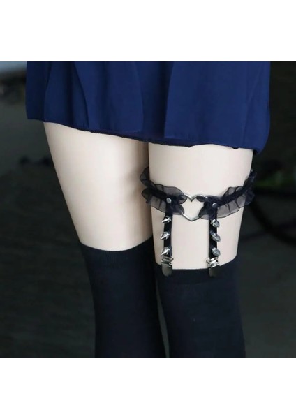 Siyah Dantel Bacak Jartiyer Kadın Kızlar Için Koşum Ayarlanabilir Kalp Bacak Koşum Kız Cosplay Goth Gotik Takı (Yurt Dışından) fiyatları