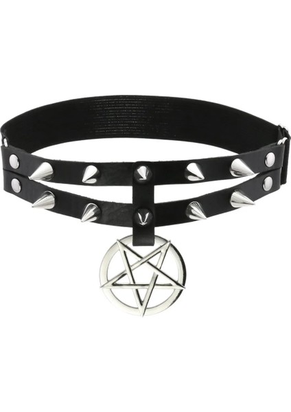 Yeşil Punk Spike Pentagram Bacak Jartiyer Kemer Perçinler Uyluk Koşum Kadın Kız Goth Cosplay Aksesuarları Harajuku Moda Takı (Yurt Dışından)