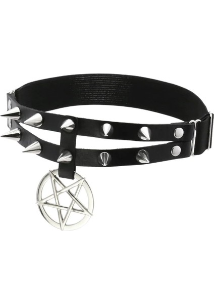 Yeşil Punk Spike Pentagram Bacak Jartiyer Kemer Perçinler Uyluk Koşum Kadın Kız Goth Cosplay Aksesuarları Harajuku Moda Takı (Yurt Dışından)