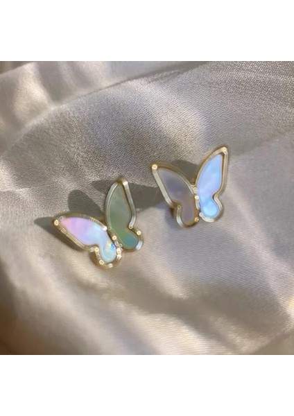 B2449-1 G Zirkon Kelebek Küpe Manşet Kulak Klipsi Kadınlar Kızlar Için Moda Kulak Kancası Hiçbir Piercing Yapraklar Küpe Düğün Takı Hediye (Yurt Dışından)