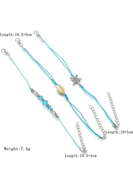 NO.50245 Beden Vintage Shell Ayak Bileği Bilezik Kadınlar Için Set Bohem Halat Zincir Denizyıldızı Halhal Yaz Plaj Yalınayak Bacak Zinciri Boho Takı (Yurt Dışından) modelleri