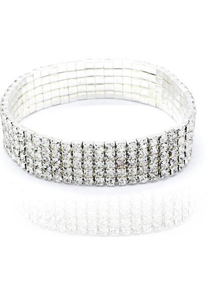No.5 Boyutu 2021 Yeni Moda Gümüş Renk Sıkı Satırlar Bilezik Halhal Ayak Bileği Zinciri Rhinestones Ayak Takı Kristal Bilezik (Yurt Dışından)