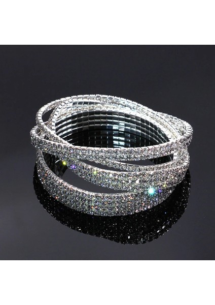 No.5 Boyutu 2021 Yeni Moda Gümüş Renk Sıkı Satırlar Bilezik Halhal Ayak Bileği Zinciri Rhinestones Ayak Takı Kristal Bilezik (Yurt Dışından)