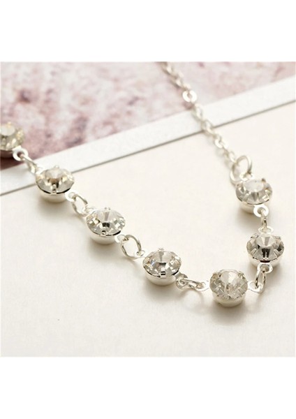 Gümüş Rengi Şık Minimalist Kristal Halhal Parlak Metal Halhal Kadın's Halhal Bileklik Bacakta Aksesuarlar Mücevher Uyumluluk Kadın Parti (Yurt Dışından)