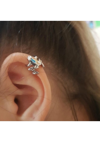 Gümüş 2021 Moda Kurbağa Kulak Manşetleri Siliver Kulak Manşet Klip Küpe Kadınlar Için Earcuff Hiçbir Piercing Sahte Kıkırdak Küpe (Yurt Dışından) fiyatları