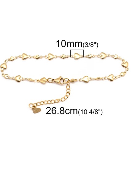 22,8 cm Kadın Metal Halhal Altın Renk Paslanmaz Çelik Zincir Halhal Kadınlar Için Moda Bacak Takı Işık Ayarlanabilir, 1 Parça (Yurt Dışından) modelleri