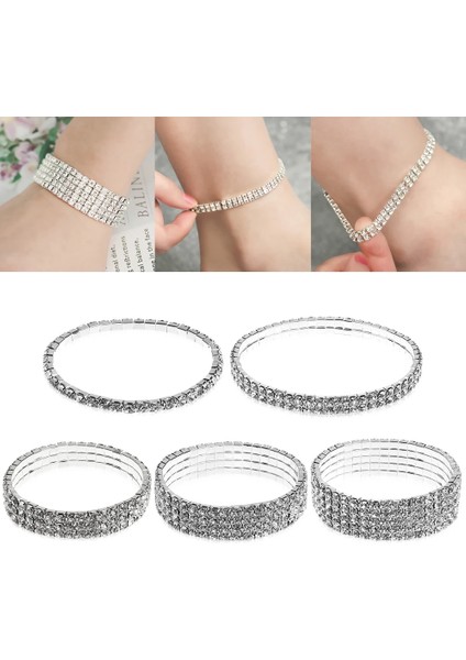 3 Sıra Elmas Taklidi 1 Adet Rhinestone Etnik Ayak Bileği Gerilebilir Parlak Ayak Zincirleri Parti Bilezik Punk Halhal Takı Aksesuarları Sıcak Satış (Yurt Dışından) fiyatları
