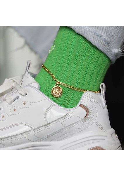 Gül Altın Kaplama Küba Bağlantı Halhal Kadın Erkek Altın Bacak Bilezik Yuvarlak Baş Harfleri Mektup Plaj Ayak Zinciri Minik Doğum Günü Takı Hediye Bff (Yurt Dışından) modelleri