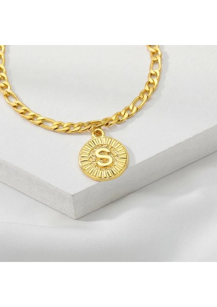 Gül Altın Kaplama Küba Bağlantı Halhal Kadın Erkek Altın Bacak Bilezik Yuvarlak Baş Harfleri Mektup Plaj Ayak Zinciri Minik Doğum Günü Takı Hediye Bff (Yurt Dışından) indirimleri