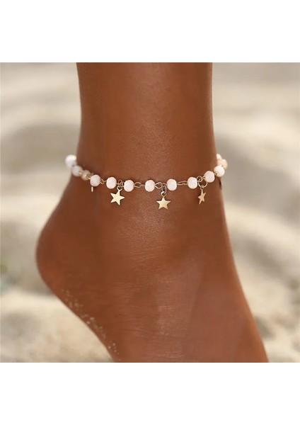 OV50333 Bohem Altın Renk Yıldız Halhal Kadın Vintage El Yapımı Püskül Boncuk Halhal Ayak Bileği Bilezik Bacak Ayak Bilezik Plaj Takı (Yurt Dışından) fiyatları