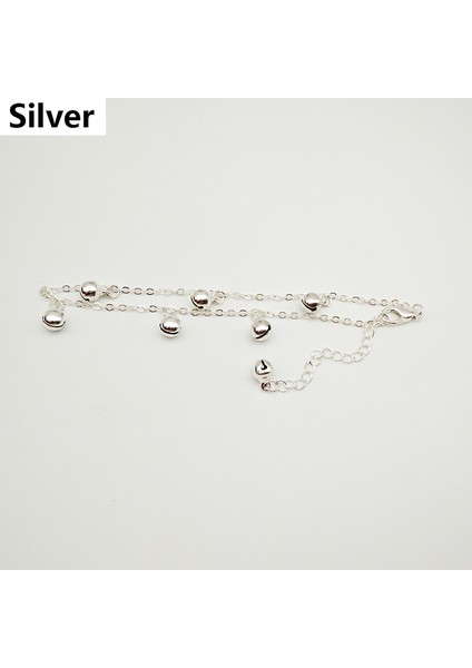 Gümüş Rengi Moda Plaj Jewlery Halhal Daire Çan Kolye Kaplama Metal Zincir Kadınlar Kızlar Için Genişletilmiş Zincir ile Hediye (Yurt Dışından)