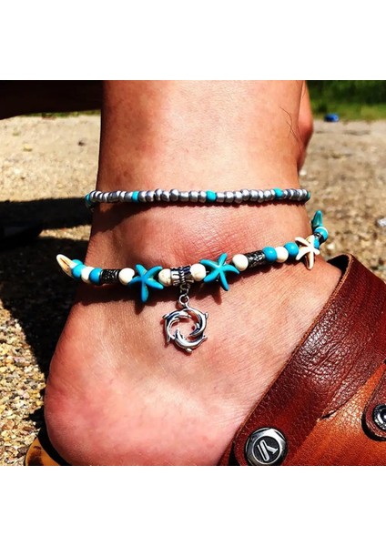 Kabuk 1 Adet Bohemian Shell Halhal Boncuk Denizyıldızı Halhal Kadınlar Için Ayak Sandalet El Yapımı Takı Moda Vintage Bilezik Bildirimi F4T3 (Yurt Dışından) fırsatları