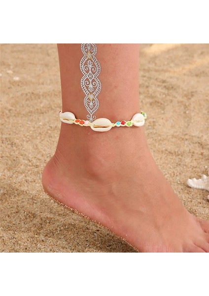 NO.50369 Beden Vintage Shell Ayak Bileği Bilezik Kadınlar Için Set Bohem Halat Zincir Denizyıldızı Halhal Yaz Plaj Yalınayak Bacak Zinciri Boho Takı (Yurt Dışından)