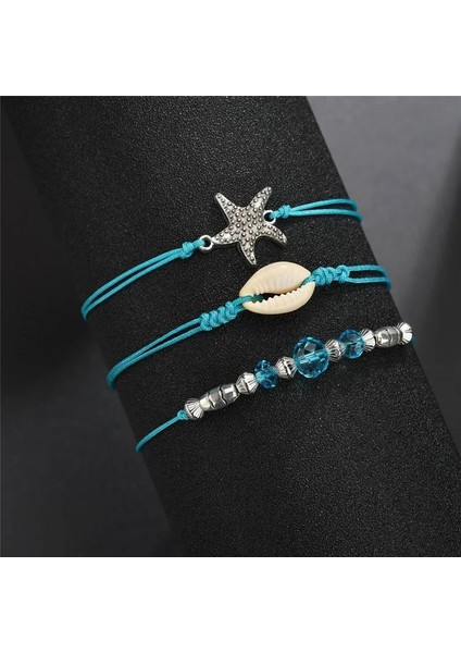 NO.50369 Beden Vintage Shell Ayak Bileği Bilezik Kadınlar Için Set Bohem Halat Zincir Denizyıldızı Halhal Yaz Plaj Yalınayak Bacak Zinciri Boho Takı (Yurt Dışından) modelleri