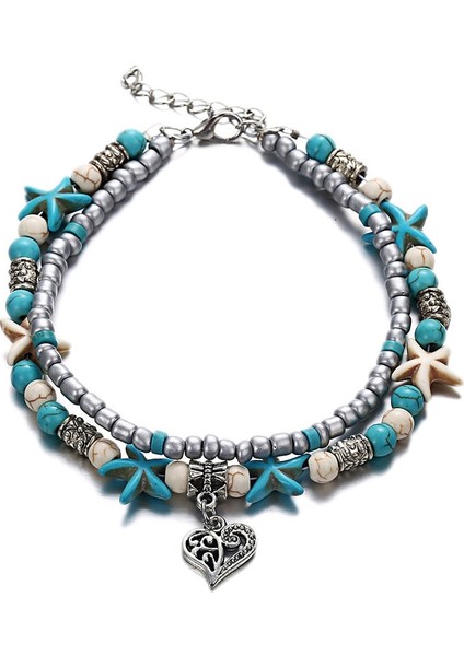 No.4 Boyutu Bohemian Çok Katmanlı Denizyıldızı Kaplumbağa Halhal Kadınlar Için Vintage Fil Baykuş Boncuk Zincir Bacak Ayak Bileği Bilezik Plaj Takı (Yurt Dışından) fiyatları