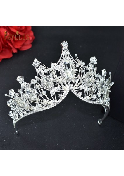 A58-S A213 Zirkon Düğün Yuvarlak Taç Lüks Diadem Kafa Taklidi Başlığı Gelin Şapkalar Kral Tiaras Prenses Saç Jewerly (Yurt Dışından)