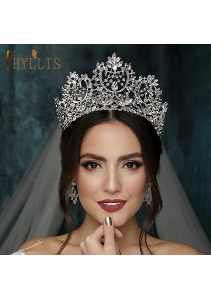 A58-S A213 Zirkon Düğün Yuvarlak Taç Lüks Diadem Kafa Taklidi Başlığı Gelin Şapkalar Kral Tiaras Prenses Saç Jewerly (Yurt Dışından) indirimleri