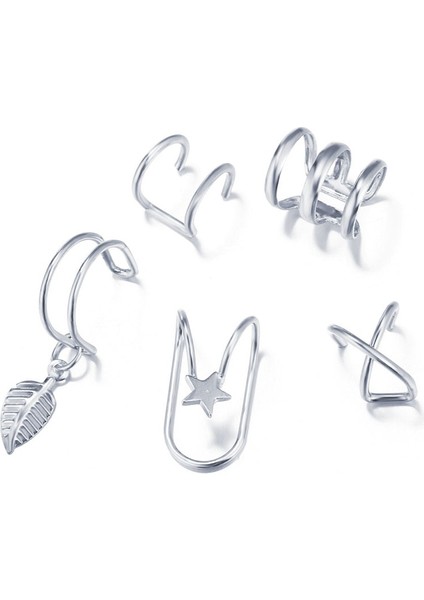 No.10 Boyutu Moda Kelebek Klip Küpe Kulak Kancası Paslanmaz Çelik Kulak Klipleri Çift Deldi Küpe Punk Küpe Kadın Kız Takı (Yurt Dışından)