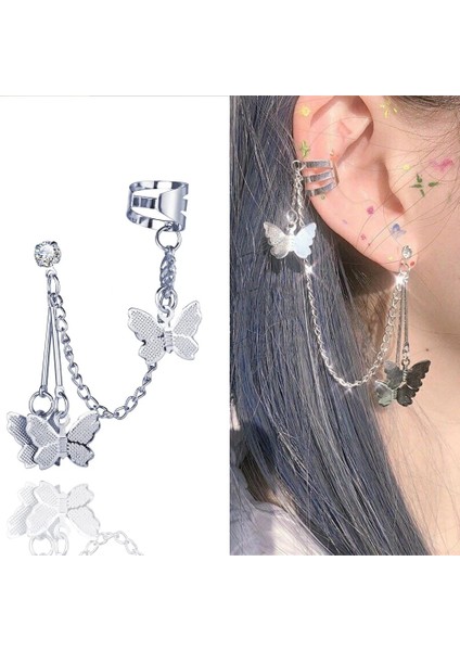 No.10 Boyutu Moda Kelebek Klip Küpe Kulak Kancası Paslanmaz Çelik Kulak Klipleri Çift Deldi Küpe Punk Küpe Kadın Kız Takı (Yurt Dışından) modelleri