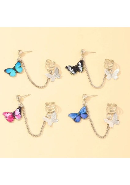 No.10 Boyutu Moda Kelebek Klip Küpe Kulak Kancası Paslanmaz Çelik Kulak Klipleri Çift Deldi Küpe Punk Küpe Kadın Kız Takı (Yurt Dışından) indirimleri
