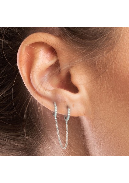 Altın Roxı Moda Çift Piercing Küpe Wometerling Gümüş Sahte Kıkırdak Küpe Brincos Yıldırım Yuvarlak Yıldız Takı (Yurt Dışından) modelleri