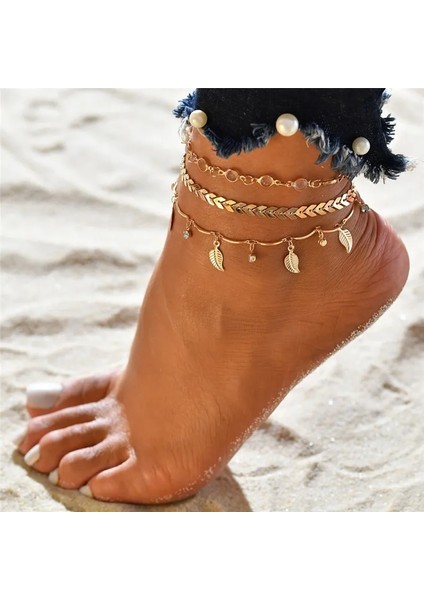 NO.50181 Beden Kadınlar Için Modyle Et Halhal Ayak Aksesuarları Yaz Plaj Barefoot Sandalet Bilezik Bacak Üzerinde Ayak Bileği Kadın Ayak Bileği (Yurt Dışından)