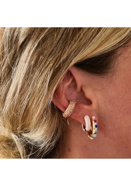 1 Adet Inci Yeni Moda Altın Cz Zirkon Klipsli Küpe Kadınlar Için Trendy C Şekilli Küçük Kulak Manşet Seti Gelin Düğün Earclip Takı Hiçbir Deldi (Yurt Dışından)