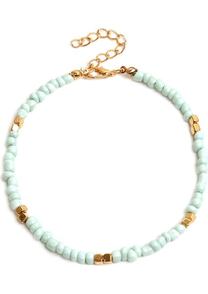 Açık Cam Göbeği Renkli Cam Boncuklu Halhal Kadınlar Için Bohemia El Yapımı Halhal Bacak Üzerinde Sandal Yaz Plaj Yalınayak Takı 21CM Uzunluğunda, 1 Adet (Yurt Dışından)