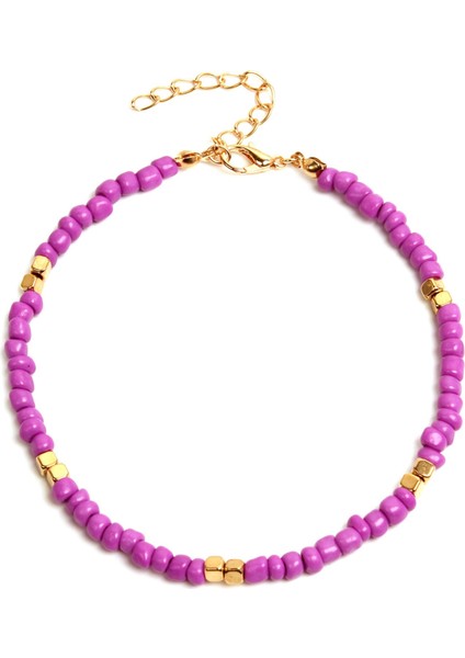 Açık Cam Göbeği Renkli Cam Boncuklu Halhal Kadınlar Için Bohemia El Yapımı Halhal Bacak Üzerinde Sandal Yaz Plaj Yalınayak Takı 21CM Uzunluğunda, 1 Adet (Yurt Dışından) modelleri