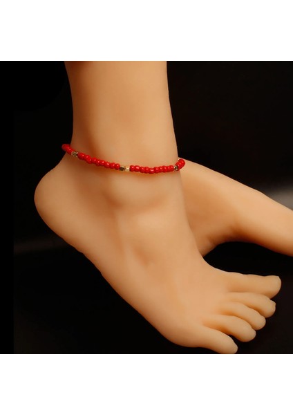 Açık Cam Göbeği Renkli Cam Boncuklu Halhal Kadınlar Için Bohemia El Yapımı Halhal Bacak Üzerinde Sandal Yaz Plaj Yalınayak Takı 21CM Uzunluğunda, 1 Adet (Yurt Dışından) fırsatları