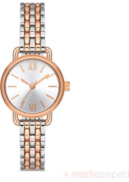 Gümüş Kaplama Rose Gold Detay Roma Rakamlı Kadın Kol Saati fiyatları