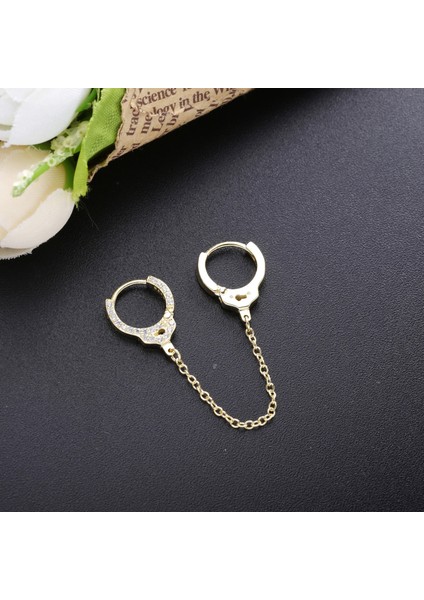 Gül Altın 1 Adet Moonmory Tek Satış Terling Gümüş Zincir Zirkon Kadınlar Için Kulak Manşet Parti Kristal Kelepçe Piercing Olmadan Küpe Üzerinde Klip (Yurt Dışından)