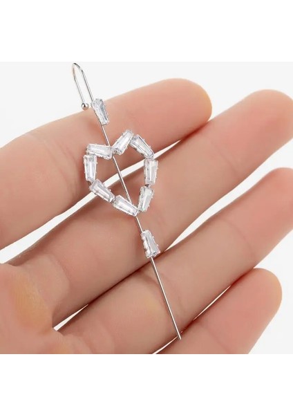 Altın Tarzı NO.111 Beden Yeni Kulak Iğne Sarma Paletli Kanca Küpe Womeurround Auricle Diyagonal Damızlık Bakır Kakma Zirkon Piercing Küpe 1 Adet (Yurt Dışından)
