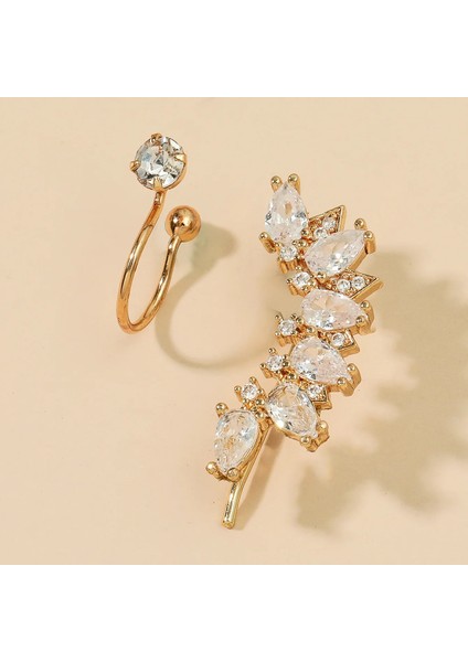 NO.521 Boyutu Bohemian Hiçbir Piercing Kristal Rhinestone Kulak Manşet Küpe Kadınlar Için Wrap Damızlık Klip Küpe Kız Trendy Küpe Takı Bijoux (Yurt Dışından) modelleri