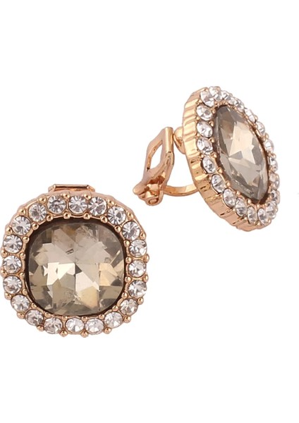 Gümüş Kırmızı Grace Jun Yeni Rhinestone Kristal Klip Küpe Kadınlar Için Deldi Yok Parti Düğün Lüks Gelin Hiçbir Kulak Deliği Küpe (Yurt Dışından) modelleri
