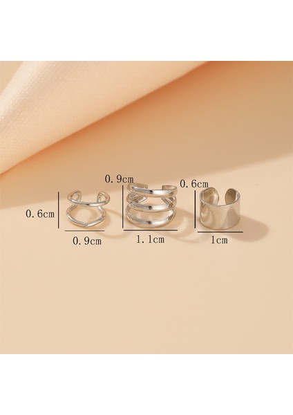 Alaşım Metal 3 Adet If Me Renkli Emaye Klip Küpe Kadın Erkek Için Geometrik Sahte Olmayan Piercing Kulak Manşet Kıkırdak Küpe Set Trend Takı Hediye (Yurt Dışından)