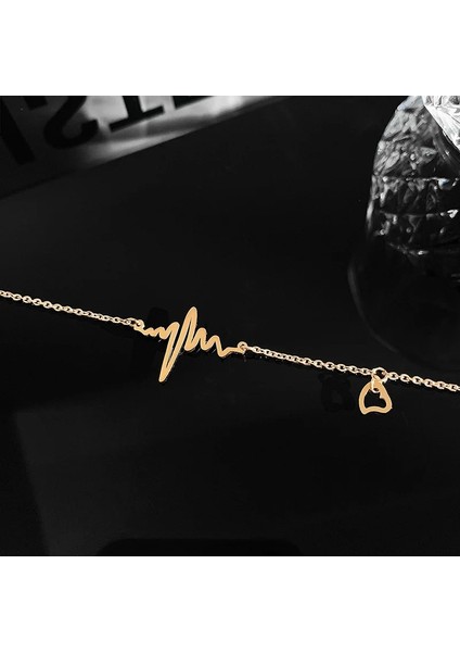 Gül Altın-J Lassic Romen Rakam Daire Titanyum Çelik Halhal Kadın Kore Moda Takı Plaj Kız Ayak Bileği Aksesuarları Halhal (Yurt Dışından)