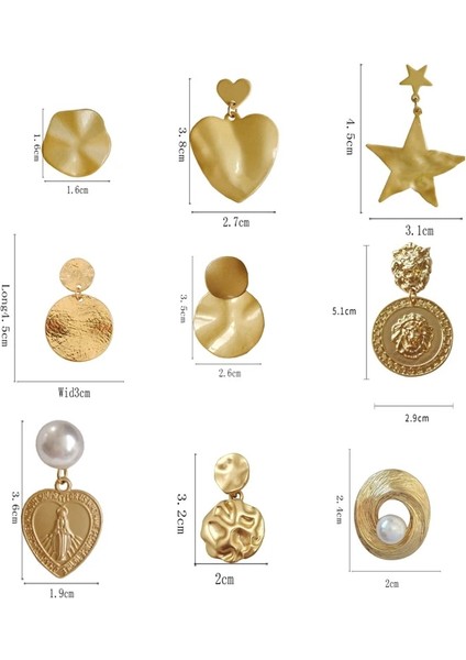G Avrupa Alaşım Altın Renk Geometri Klip Küpe Olmayan Deldi Kulaklar Delik Kadınlar Basit Düzensiz Yuvarlak Dilim Disk Küpe Klip (Yurt Dışından)