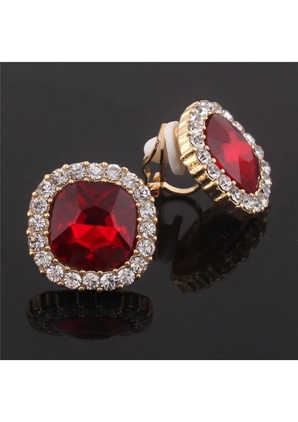 Altın Pembe Grace Jun Yeni Rhinestone Kristal Klip Küpe Kadınlar Için Deldi Yok Parti Düğün Lüks Gelin Hiçbir Kulak Deliği Küpe (Yurt Dışından) fırsatları