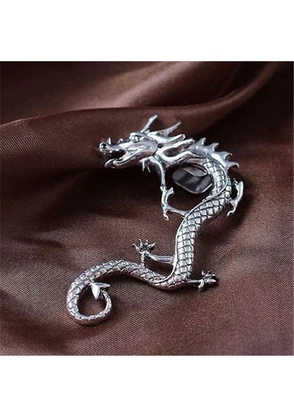 Kırmızı Dragon Kulak Klipsi Vintage Punk Takı Aksesuarları Kadınlar ve Erkekler Için Küpe Klipsli Küpeler Buklet Oreille Femme Arty (Yurt Dışından) modelleri